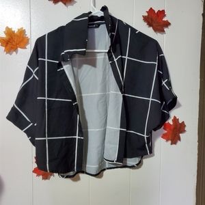 Women's Shein black grid blouse in small